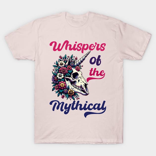 Unicorn skull with flowers T-Shirt by Art_Boys